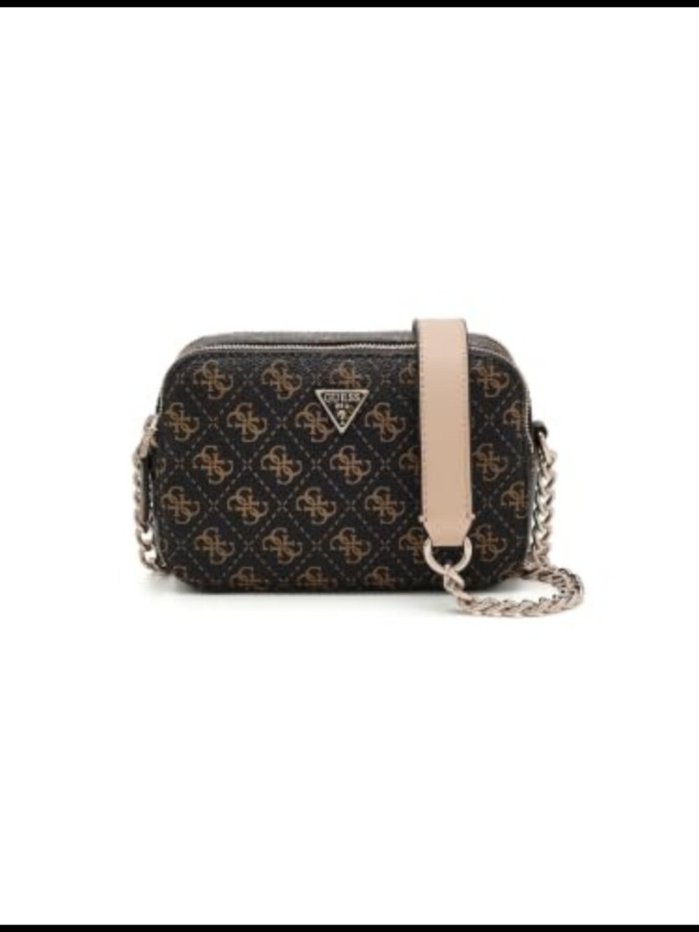 Rectangular Crossbody Camera Bag with Zip Pocket and Card Slots